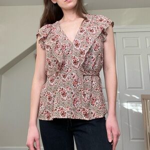 Max Studio pink paisley and floral blouse